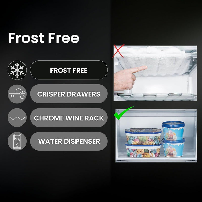 Teknix THSBS1791INX - Silver American Frost Free Fridge Freezer - E energy