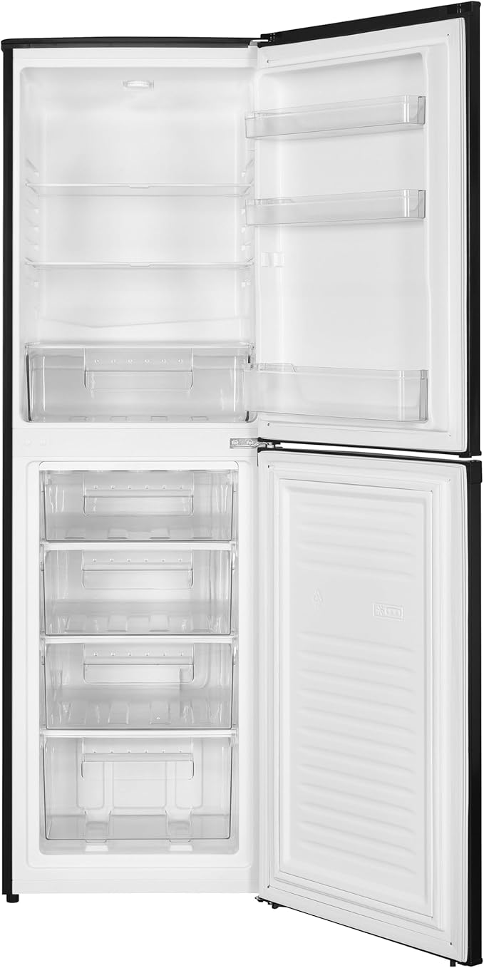 Teknix STF1725B - Black Fridge Freezer - 55cm Width - E Energy Rating