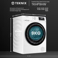 Teknix TKHP9HW - White 9KG Heat Pump Condenser Dryer - E energy - Display