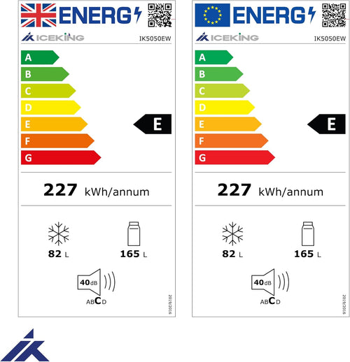 Iceking IK5050BK - Black Freestanding Frost Free Fridge Freezer - E energy