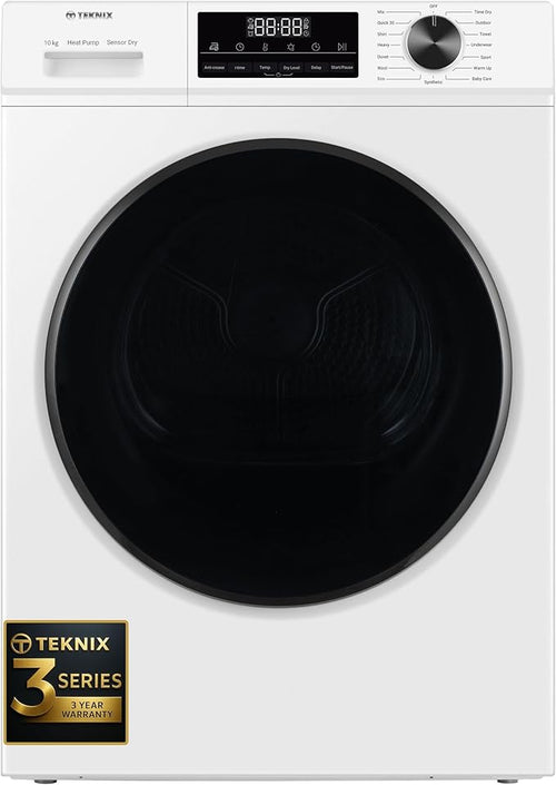 Teknix TK3HP10XW - White 10KG Heat Pump Tumble Dryer - E Energy Rating