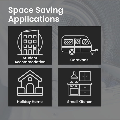 Teknix TK2V3W - White 3KG  Small Compact Vented  Tumble Dryer - C Energy Rating