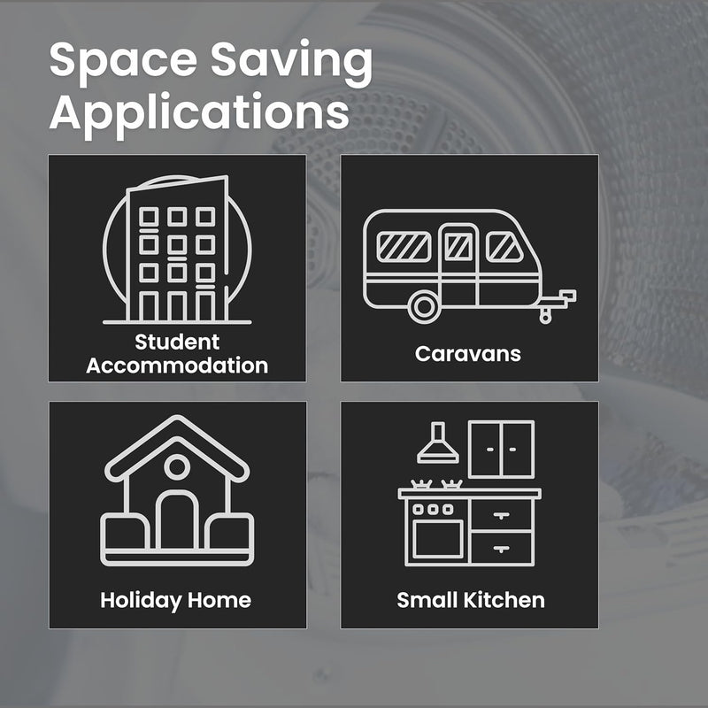 Teknix TK2V3W - White 3KG  Small Compact Vented  Tumble Dryer - C Energy Rating