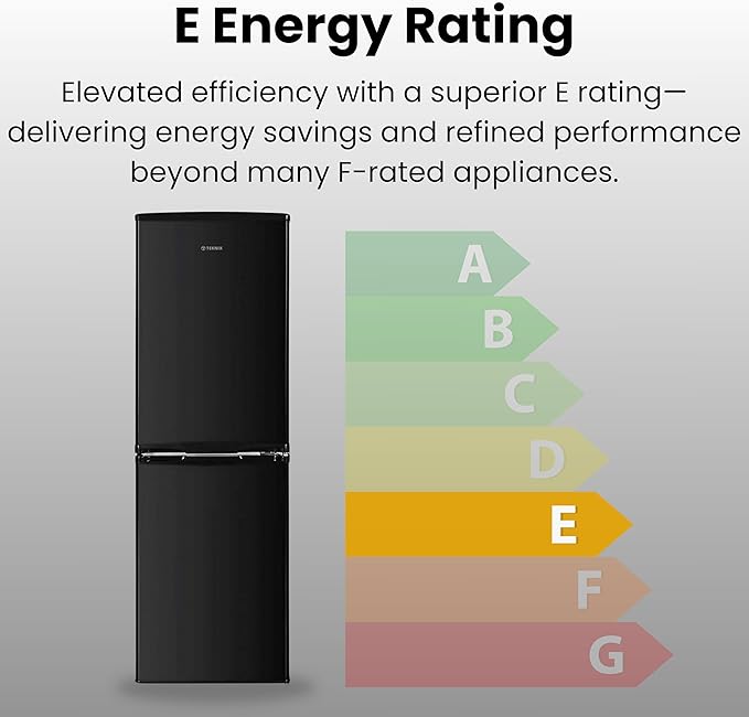 Teknix STF1448B - Black Fridge Freezer - 144cm - E Energy Rating