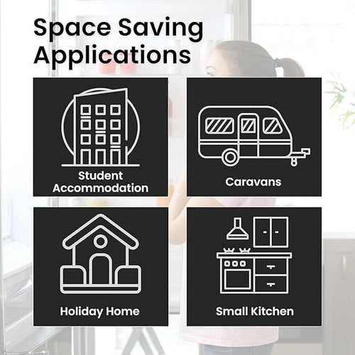 Teknix TMH1148W - White Fridge Freezer - 117L - E Energy Rating