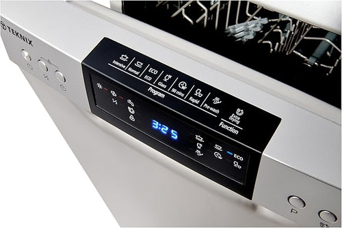 Teknix TFD455S - Stainless steel Freestanding Dishwasher - E energy - Display