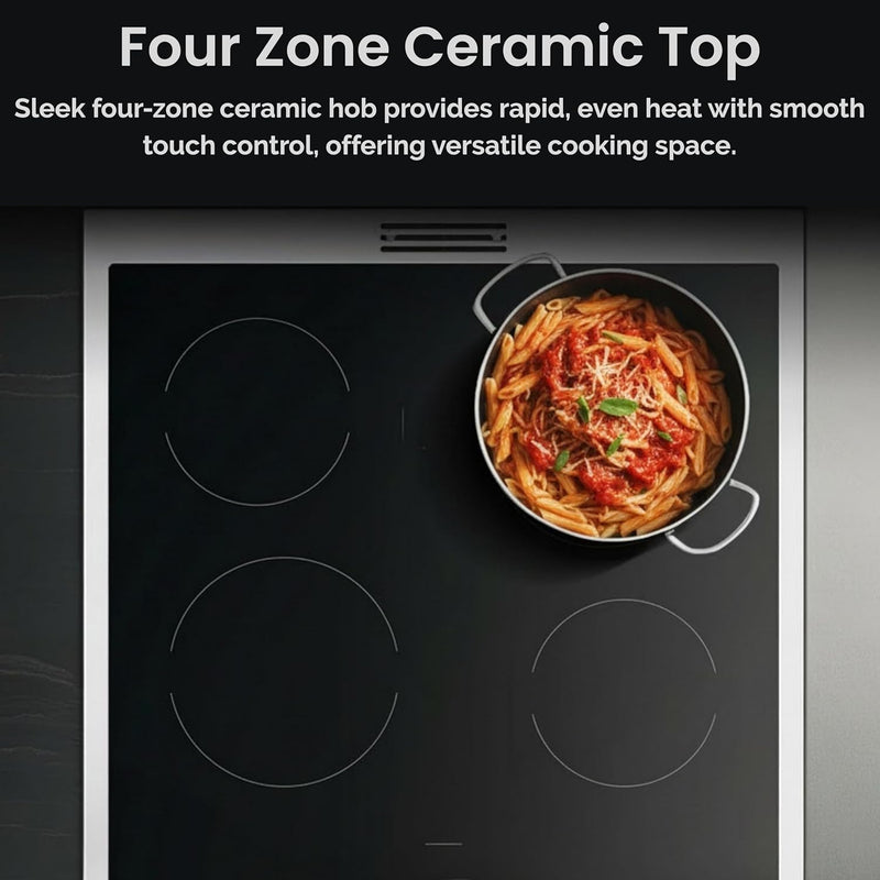 Teknix TKED64B - Black 4 Zone Electric Double Oven - Manual cleaning - A energy