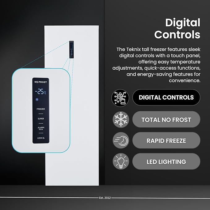 Teknix T60FNF2W - White Freestanding Frost Free Freezer - Garage Safe - E energy