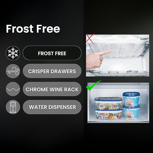 Teknix THSBS1791PBIX - Black American Frost Free Fridge Freezer - E energy