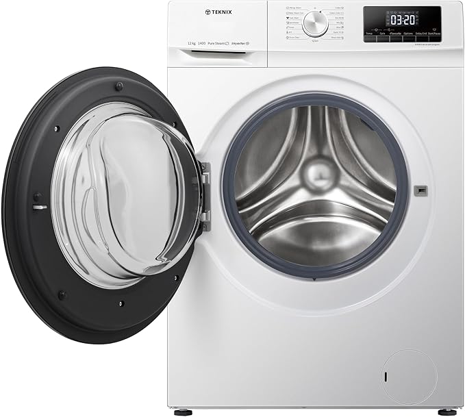 Teknix TKW12142HW - White Freestanding 12KG Washing Machine - 1400 RPM - A energy