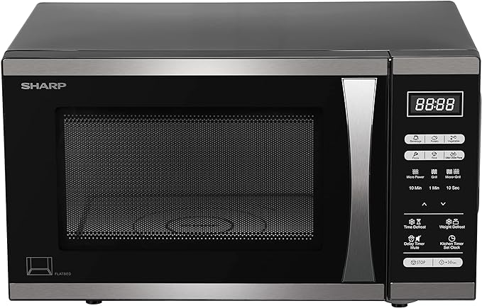 SHARP RAC252FI - Stainless/Black 25L Microwave - 900W - Flatbed Combination