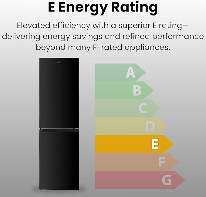 Teknix STF1725B - Black Fridge Freezer - 55cm Width - E Energy Rating