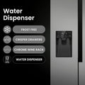 Teknix THSBS1791INX - Silver Frost Free Fridge Freezer - E energy - Display