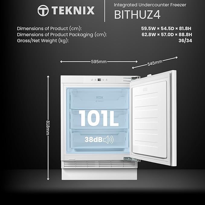 Teknix BITHUZ4 - Undercounter Freezer - E energy