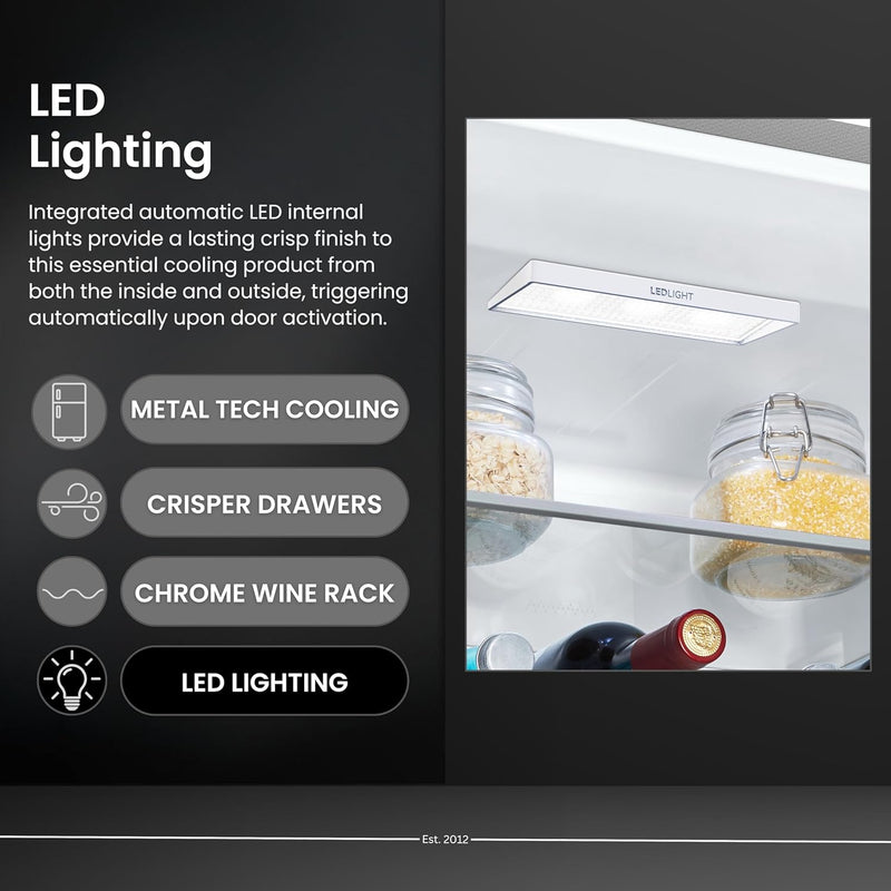 Teknix TH60TLX - Tall Stainless Steel Larder Frost Free Fridge - E energy