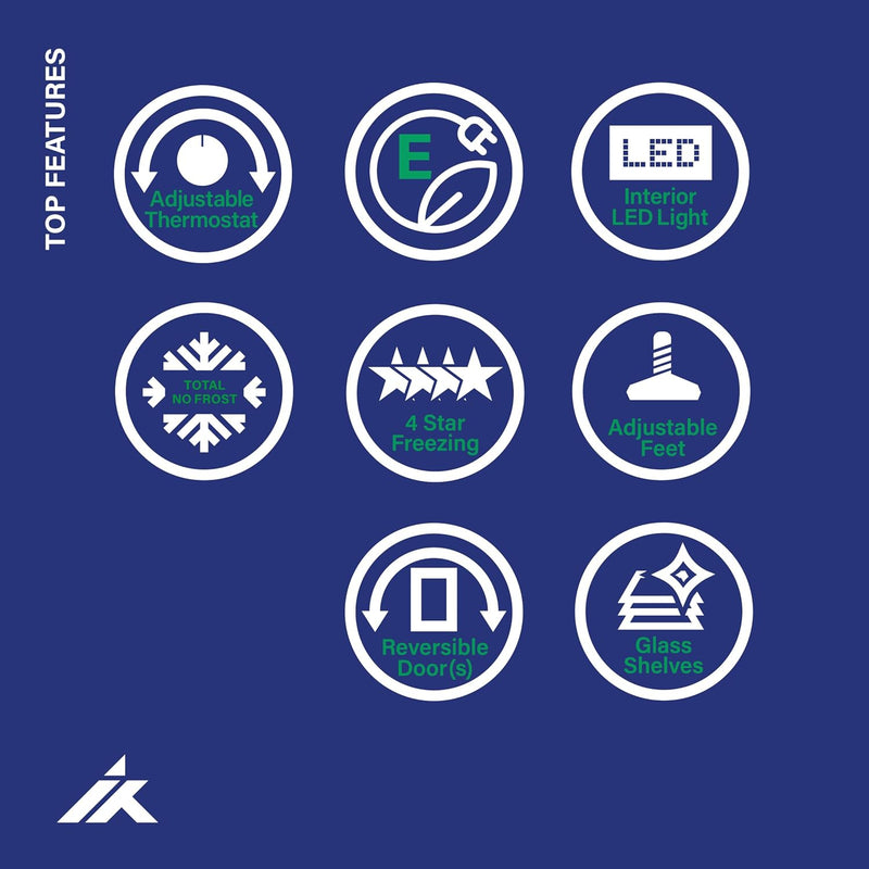 Iceking IK5050EW - White Freestanding Frost Free Fridge Freezer - E energy