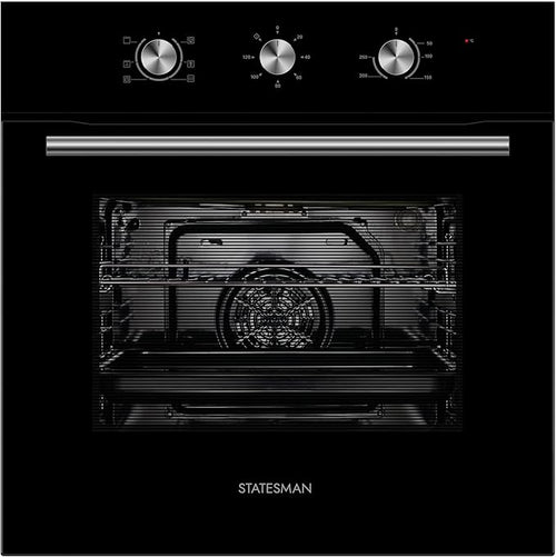 Statesman BSF60BL - Black Built-In Single Oven - 65L Capacity - A Energy Rating