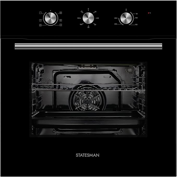 Statesman BSF60BL - Black Built-In Single Oven - 65L Capacity - A Energy Rating