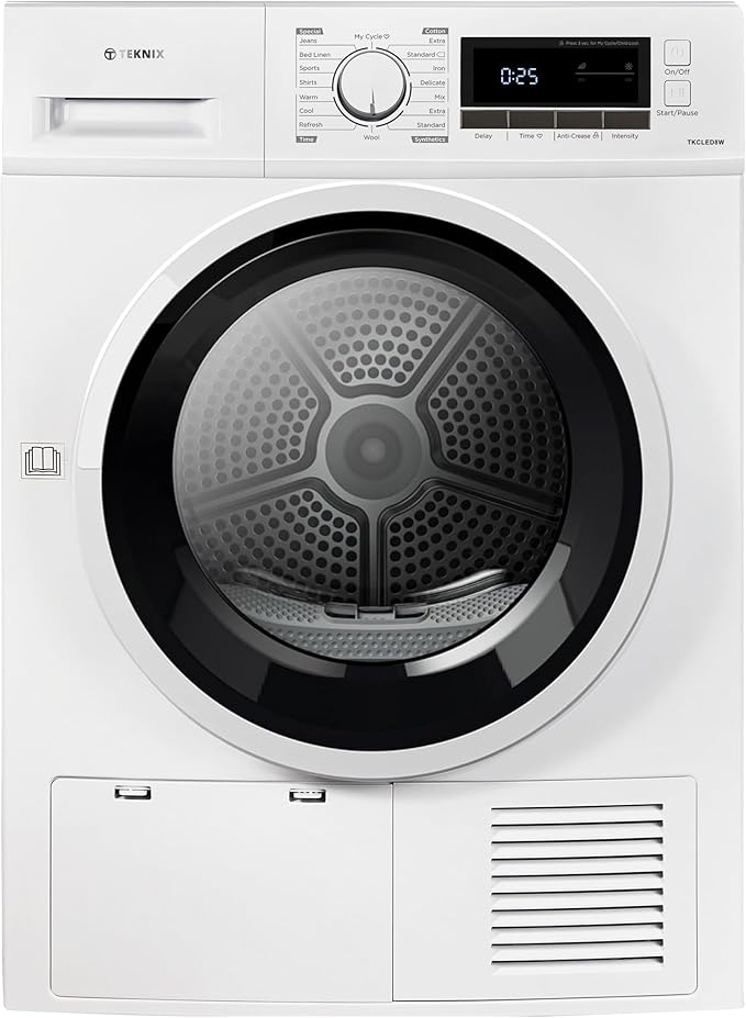 Teknix TKCLED8W - White 8KG Condenser Tumble Dryer - B Energy Rated