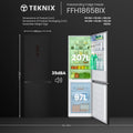 Teknix FFH1865BIX - Black Freestanding 60/40 Frost Free Fridge Freezer - D energy - Display