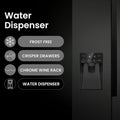 Teknix THSBS1791INBIX - Black American Fridge Freezer - Non-plumbed - E energy