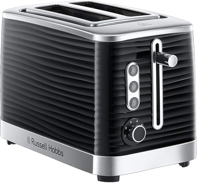 Russell Hobbs 24371 - Black 2 Slice Toaster - Extra Wide Slots - 1050W - Black