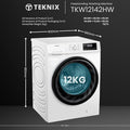 Teknix TKW12142HW - White Freestanding 12KG Washing Machine - 1400 RPM - A energy