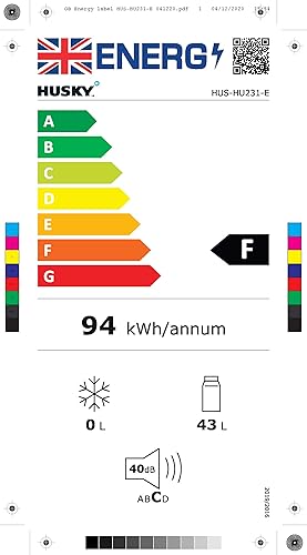 Husky HUS-HU231 Rubiks Cube Mini Fridge - Black Mini Fridge - 43 Litres - A+ Energy Rating