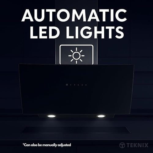 Teknix TKAHGES26B - Black Angled Gesture Hood - 60cm - A Energy Rated