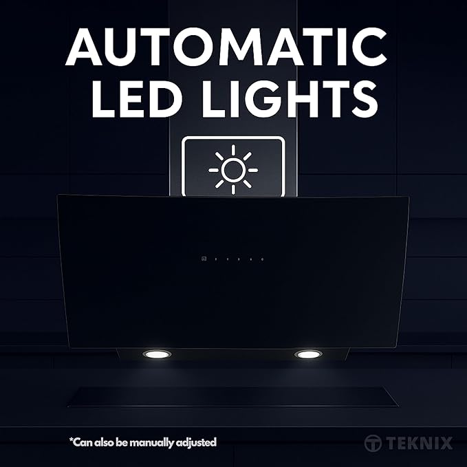 Teknix TKAHGES26B - Black Angled Gesture Hood - 60cm - A Energy Rated