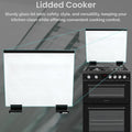 Teknix TKGD50B - Black 50cm Freestanding Gas Cooker - Double Oven & 4 Burner Hob - A+ Energy Rated