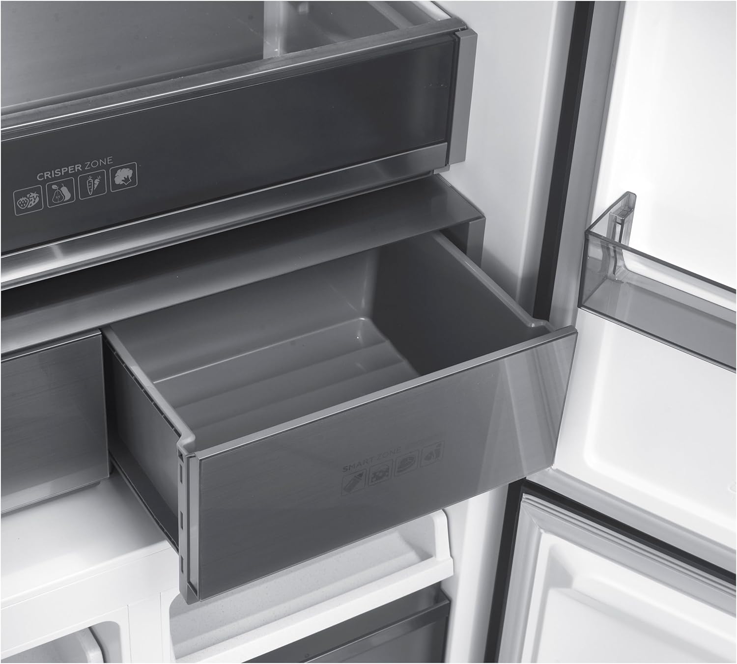 Teknix TMD19091SIBI - Dark Inox American Fridge Freezer - 503L
