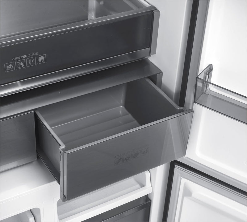 Teknix TMD19091SIBI - Dark Inox American Fridge Freezer - 503L Capacity - E Energy Rating