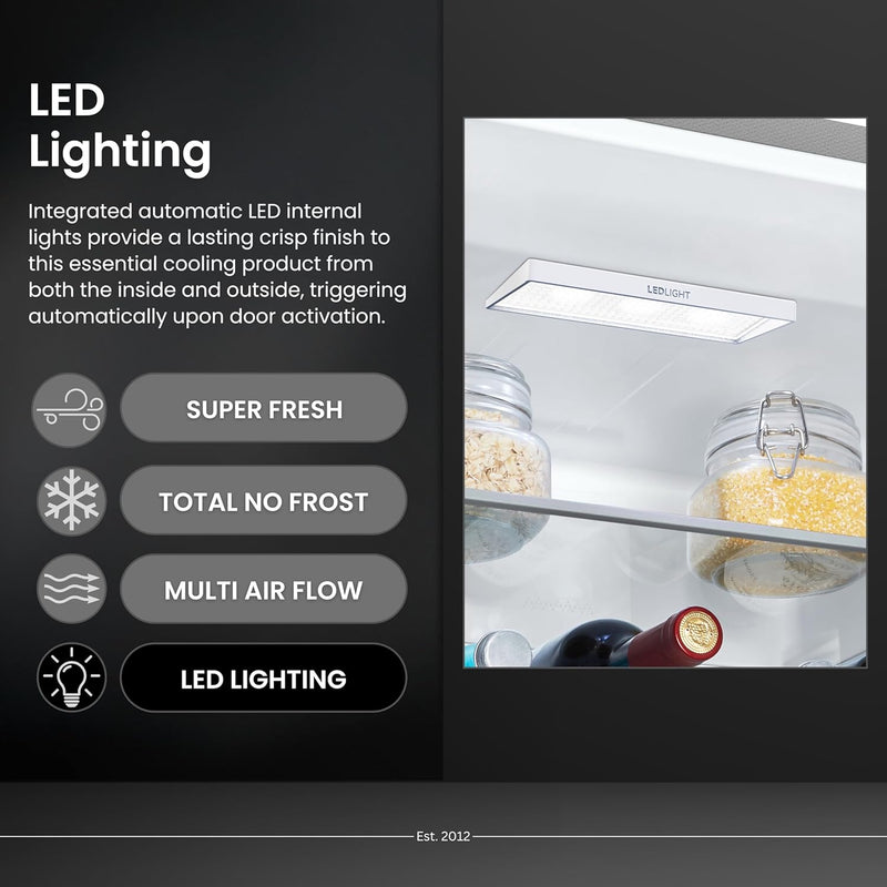 Teknix FFH1860X - Stainless steel Freestanding 60/40 Frost Free Fridge Freezer - E energy