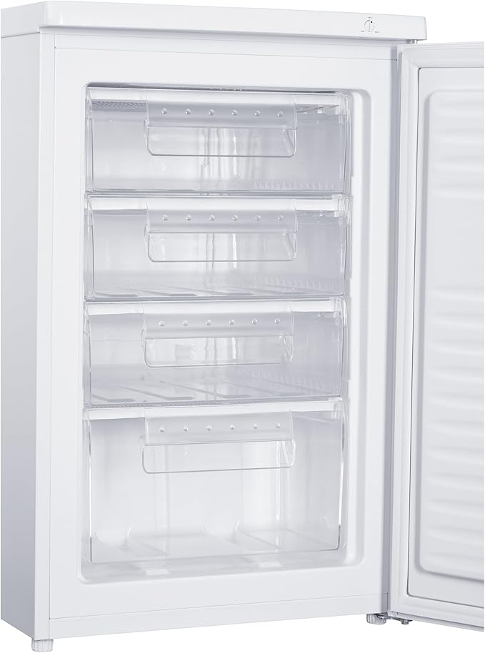 Teknix UC55F5W - White Undercounter Manual Defrost Freezer - Garage Safe - F energy- Display