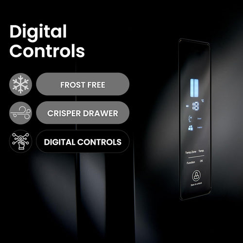 Teknix THFD17870X - Silver Freestanding American Frost Free Fridge Freezer - E energy