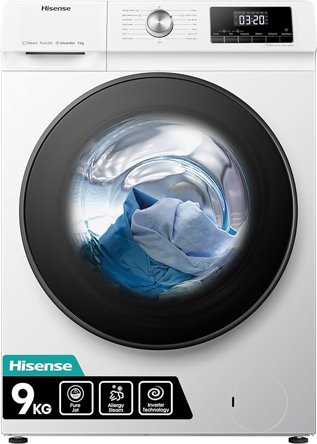 Hisense WFQA9014EVJM - White 9KG Washing Machine - 1400 RPM - A energy