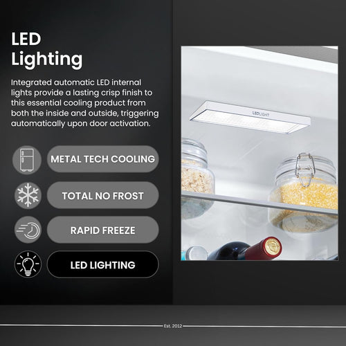 Teknix TH60TNFBIX - Black Steel 274L Tall Freezer - Garage Safe - Frost Free - E Energy Rating