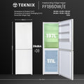 Teknix FF1860W/E - White Freestanding 50/50 Frost Free Fridge Freezer - E energy
