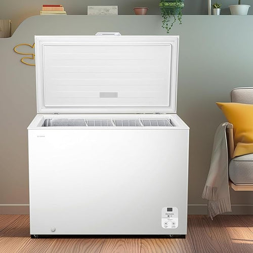 Teknix CH297 - White 300L Chest Freezer - Garage Safe - Digital Temperature Control - E Energy Rating