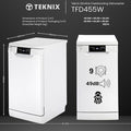 Teknix TFD455W - White Freestanding Dishwasher - E energy - Display