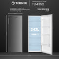Teknix TL1435X - Inox Finish - 242L Freestanding Larder Fridge - F energy