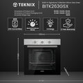 Teknix BITK263GSX - Stainless Steel 63L Gas Oven - Built-in-LPG convertible - A Energy Rating