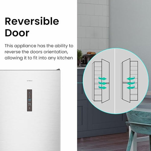 Teknix FFH1860X - Stainless steel Freestanding 60/40 Frost Free Fridge Freezer - E energy