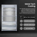 Teknix TH60TLBIX - Black Steel Finish 370L Larder Fridge - 185.5cm x 65.1cm x 59.5cm - D Energy Rating