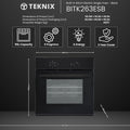 Teknix BITK263ESB - Black 55L Single Oven - Slim Depth - A Energy