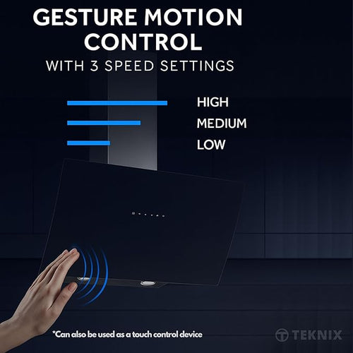 Teknix TKAHGES26B - Black Angled Gesture Hood - 60cm - A Energy Rated