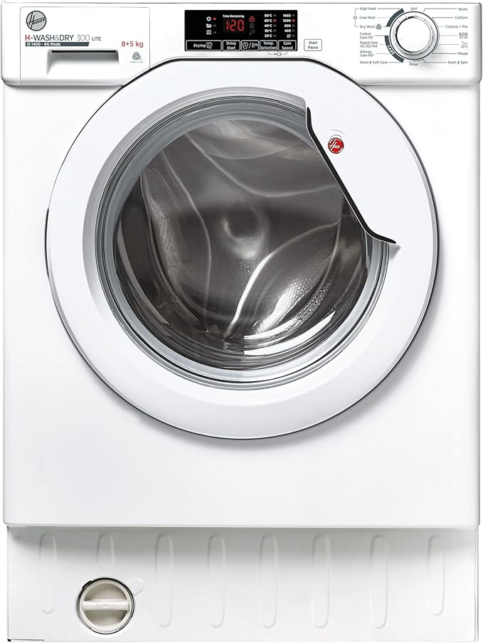 Hoover HBD 485D1E/1-80 - White 8KG Integrated Washer Dryer - 1400 RPM - E energy
