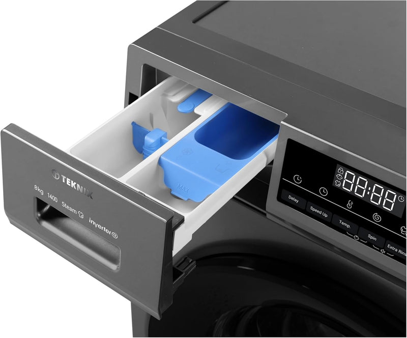 Teknix TK3W814XS - Silver 8KG Washing Machine - 1400 RPM - A energy