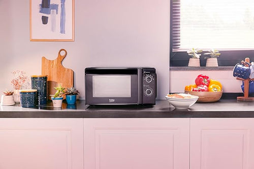 Beko MOC20100BFB - Black 20L Solo Microwave - 700W - Manual Controls